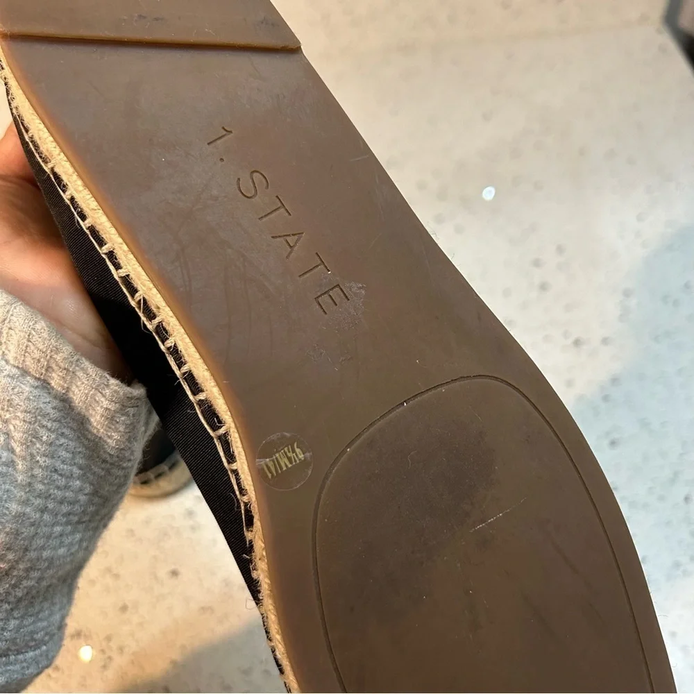 1. State Black Espadrille Casual Slip On Flat Shoe Like NEW​​​